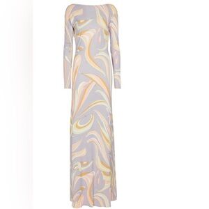 Emilio Pucci Multicolor Swirl Long Sleeve Dress